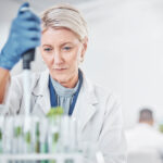 Scientist,Woman,,Laboratory,And,Test,Tube,With,Plants,,Research,And